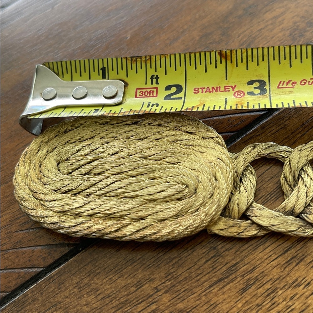 Vintage 50s 60s Braided Wire Metal Rope Chain Link gold tone metallic Belt 34 L - Picture 11 of 17